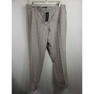 Peace of Cloth womens Beige check Career Dress Ankle Pants Women's Size 16 NWT